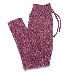 Gymshark Slounge High Waisted Knit Joggers in Deep Plum Marl Size Small